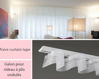 Wave curtains | Tape for ripple fold curtains without snaps | by 5 or 6 meters | Curtain header | Curtains supplies | Window treatments