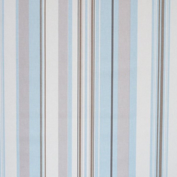 Tissu de décoration Au mètre Largeur 110" 280 cm Rayures Bleu ciel blanc gris Confection sur mesure Rideaux Draperie Coussins Literie  TD24