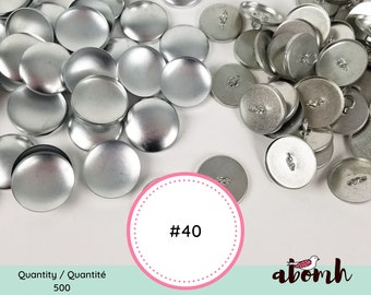 Paquet de 500 boutons à recouvrir en métal No 40 | Boutons 25 mm | 2 parties | Couture Décoration Rembourrage Capitonnage Bijoux Artisanat