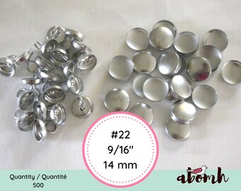 Pack of 500 Metal buttons | Covering Buttons | 14 mm | No 22 | Buttons for Tufting | Sewing Upholstery Decoration Jewelry