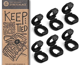 The Original Stretchlace Shoelace Knot Clips Keep Shoe Laces Tied & Secure | Shoelace Bow Clip Accessory