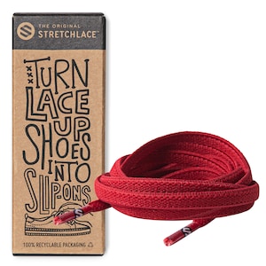 The Original Stretchlace No Tie Shoelaces | Adults Kids | Stretch Elastic Laces | Red