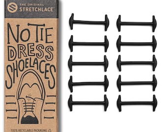 No Tie Silicone Shoelaces: Elastic Slip-On Dress Shoe Laces