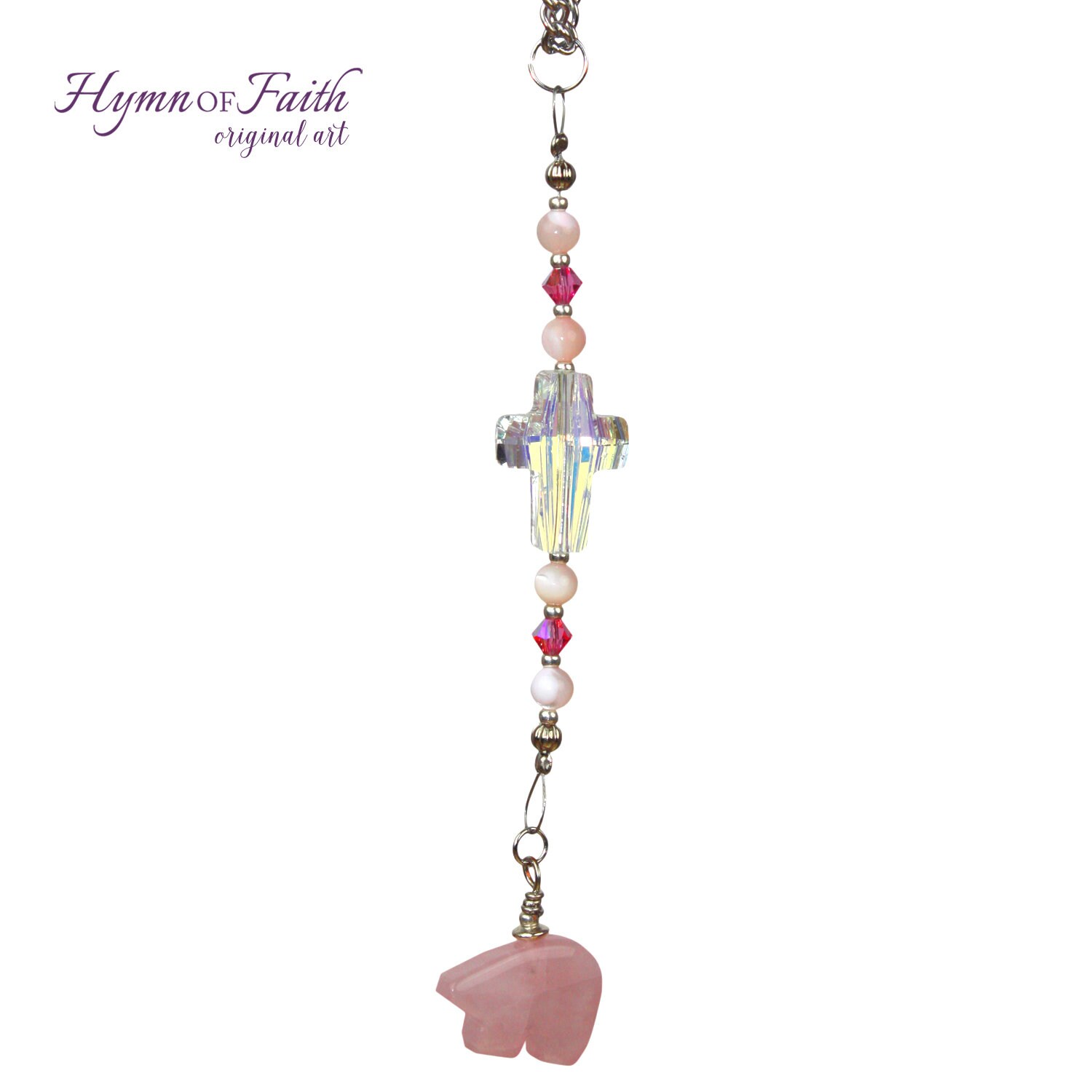 Rear View Mirror Cross Crystal Cross Car Charm Cross Rear Etsy