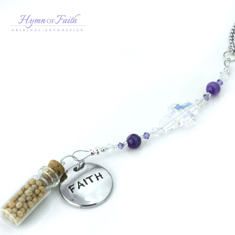 Faith Rear View Mirror Accessories Mustard Seed and Cross Car Etsy