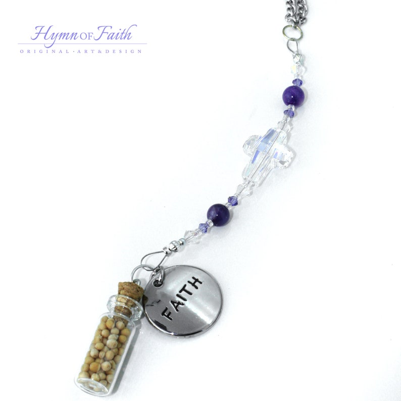 Faith Rear View Mirror Accessories Mustard Seed and Cross Car Etsy