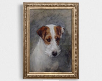 Vintage Hundeportrait von Wire Fox Terrier | Digitaler Download | Kleiner Hundedruck | Retro Haustier Kunstwerk Geschenk