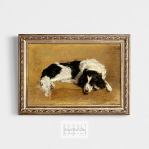 Dog Portrait | Vintage Dog Painting | Setter Sleeping | Antique Oil Painting | Vintage Artwork | Digital Download