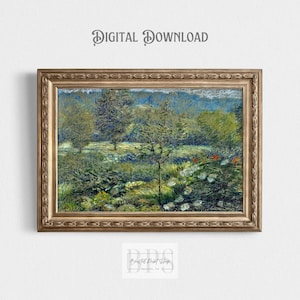 Vintage Garden Art | Scenic Spring Garden Painting | Digital Download for Home Decor | Perfect Garden Lovers Gift
