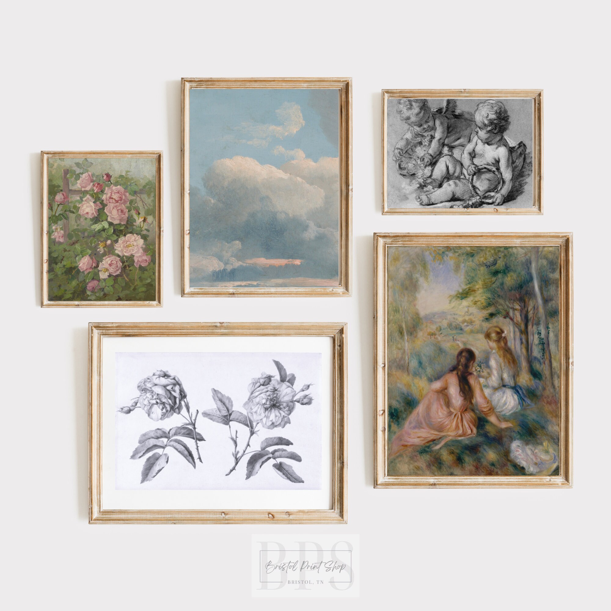 Vintage Nursery Gallery Wall Set 5 Five Girls Room Prints - Etsy