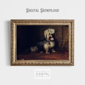 Fluffy Terrier Vintage Dog Painting | Classic Antique Digital Download | Ideal Gift for Dog Enthusiasts
