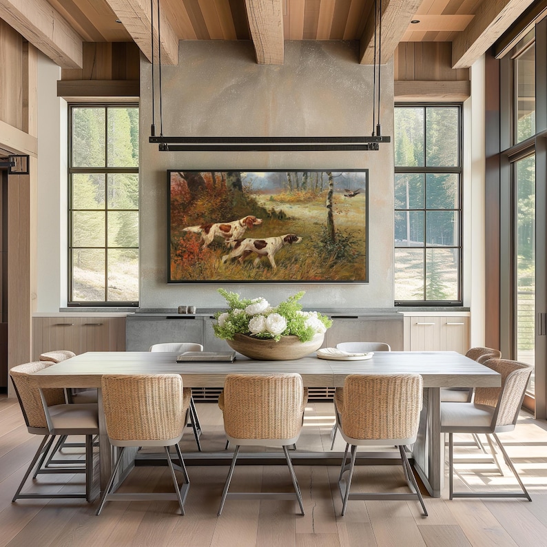 Samsung Frame TV Art Vintage Hunting Dog Art Digital Antique Setter