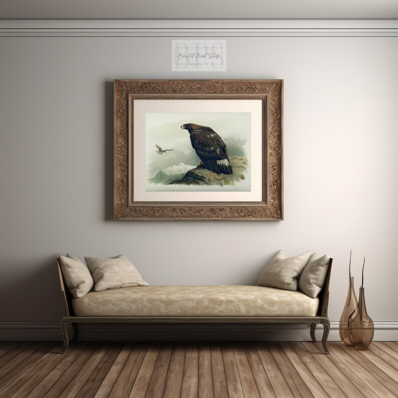 Vintage Golden Eagle Print | Woodland Animal | Antique Bird Wall Art ...
