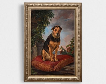 1900年代のトイブルドッグのオリジナルヴィンテージ犬のイラスト