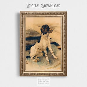 Vintage Hunting Dog Art | Setter Dog Print | Antique Wall Art | 19th Century Painting | Rustic Cabin Decor | Digital Download