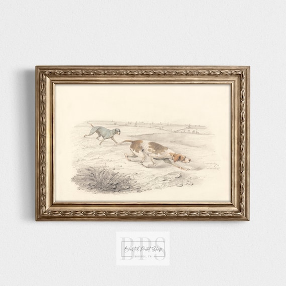 Hunting Dog | Vintage Artwork | Antique Setter Art | 19th Century Painting | Rustic Nursery Decor | Dog Painting | Digital Download