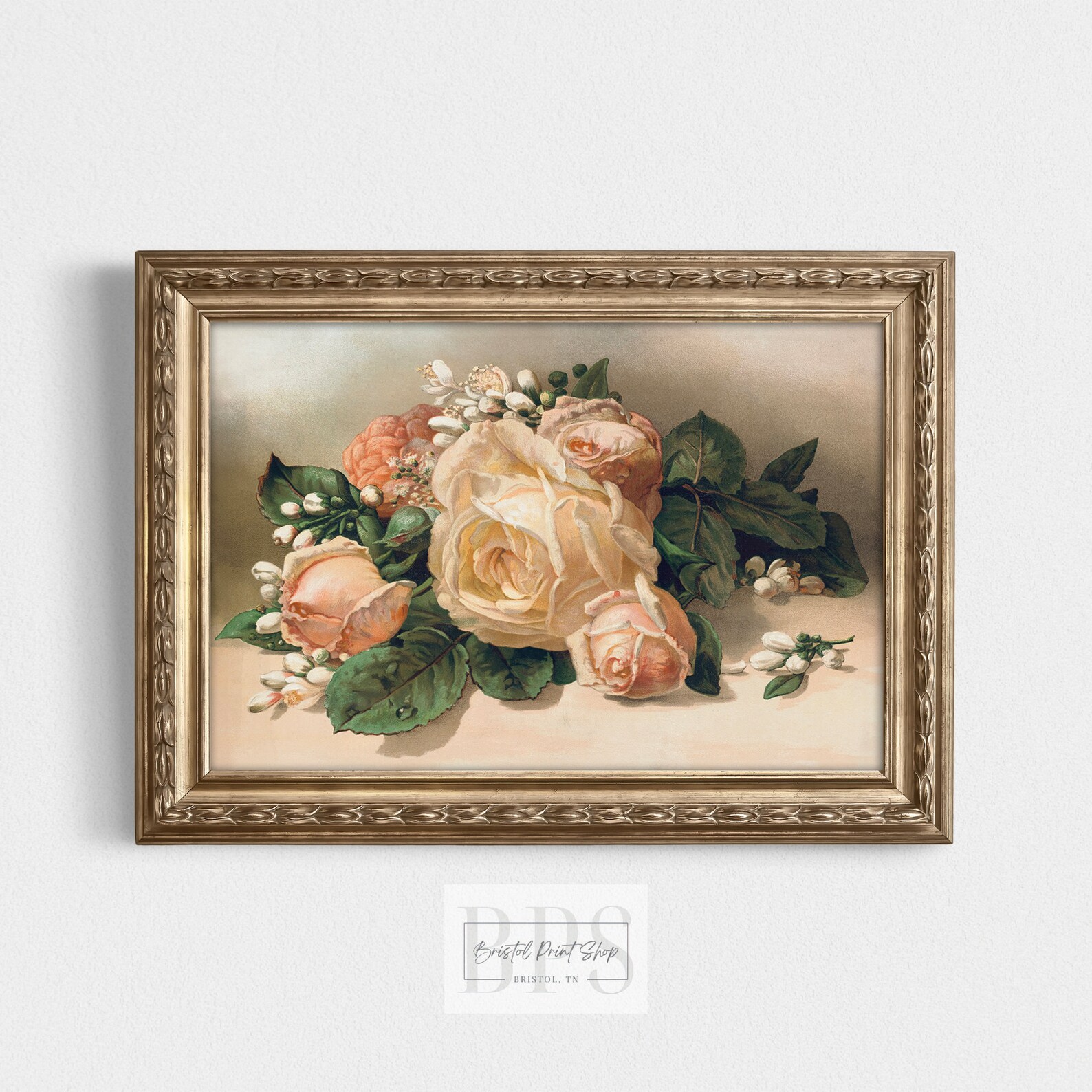 Vintage Rose Art Digital Wall Print | Pink Botanical Download for Home ...