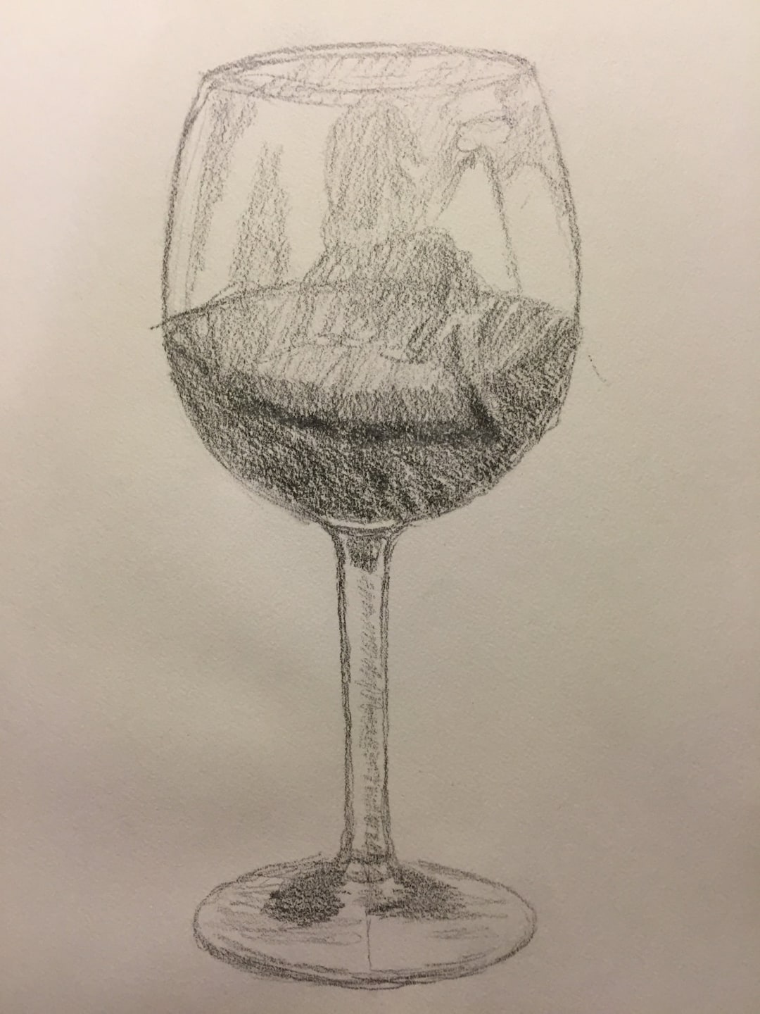 Wine Glass Sketch Pencil on Sketchbook Paper Etsy