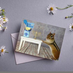 Chipmunk Hanukkah Chanukah Notecard