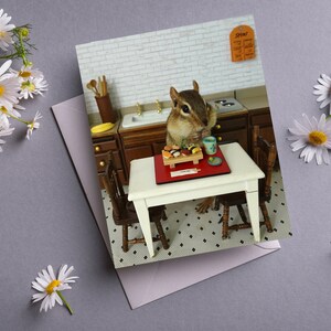 Chipmunk eating Sushi Notecard