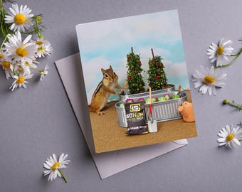 Chipmunk Raised Bed Notecard