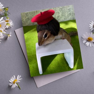 Chipmunk in a Beret Notecard
