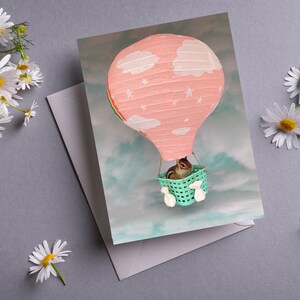 Chipmunk Hot Air Balloon Notecard