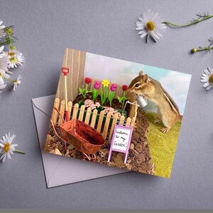Chipmunk Gardening Notecard