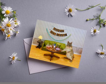 Chipmunk Happy New Year Notecard