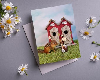Chipmunk Outhouse Card