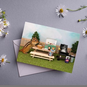 Chipmunk Barbecue Notecard