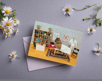 Chipmunk Massage Card