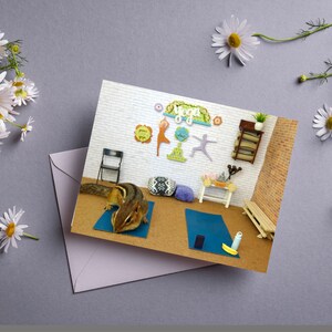 Chipmunk Doing Yoga 2 Notecard