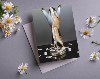 Chipmunk pole dancing Notecard