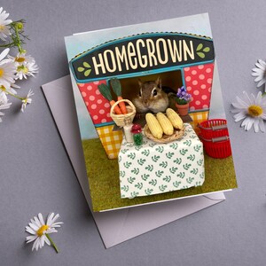 Chipmunk Farmers Market Notecard
