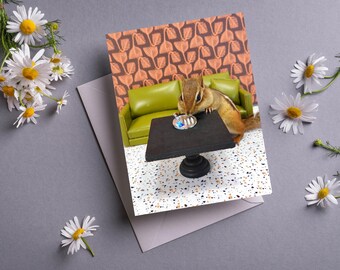 Chipmunk Party Card
