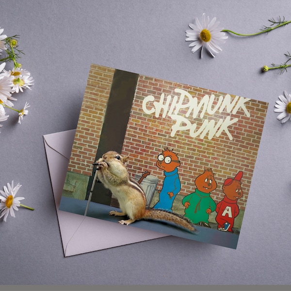 Chipmunk Singing with Alvin and the Chipmunks Notecard