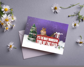 Chipmunk Christmas Card