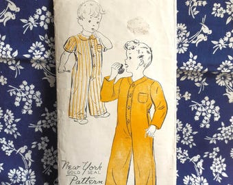 Vintage 1930er Kinderpyjama-Muster - Größe 6, 24 "Brust - New York 1377
