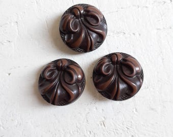 Vintage Schleifen Knöpfe, Set von 3 - 20cm Kunststoff Knöpfe, Sewing Notions Schneiderei