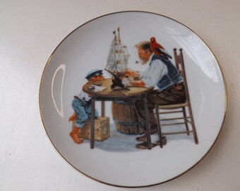 Norman Rockwell,The Professor The RocHeritage Collection,1986,Vintage Porcelain Plate,Plate Collection,Collectors Plate,Rare Plate,Gift