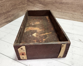 Rustic Dark Wood Box: Shabby Chic Kitchen Storage Crate