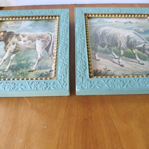 Framed vintage animal prints from a child's book retro | Etsy