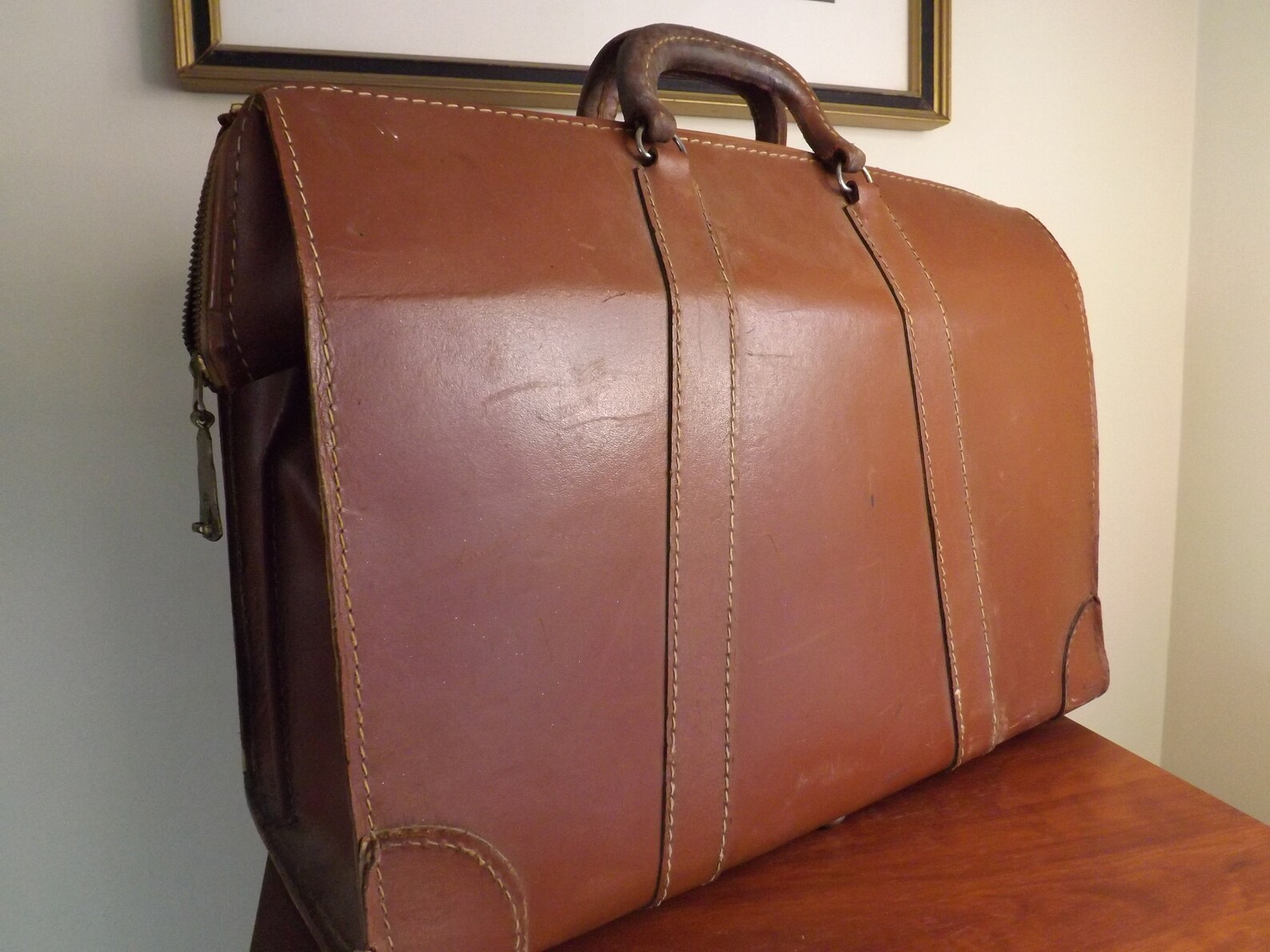 Leather carrying case vintage document dividers divided Etsy