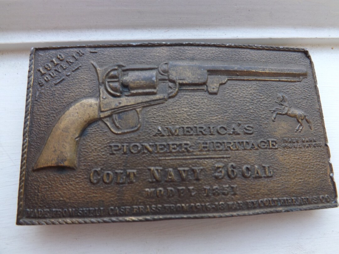 Colt Belt Buckle Vintage Retro Brass Metal Western Etsy