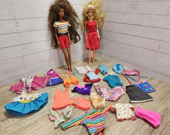 Vintage 1980s/90s Barbie Dolls with Clothes & Accessories