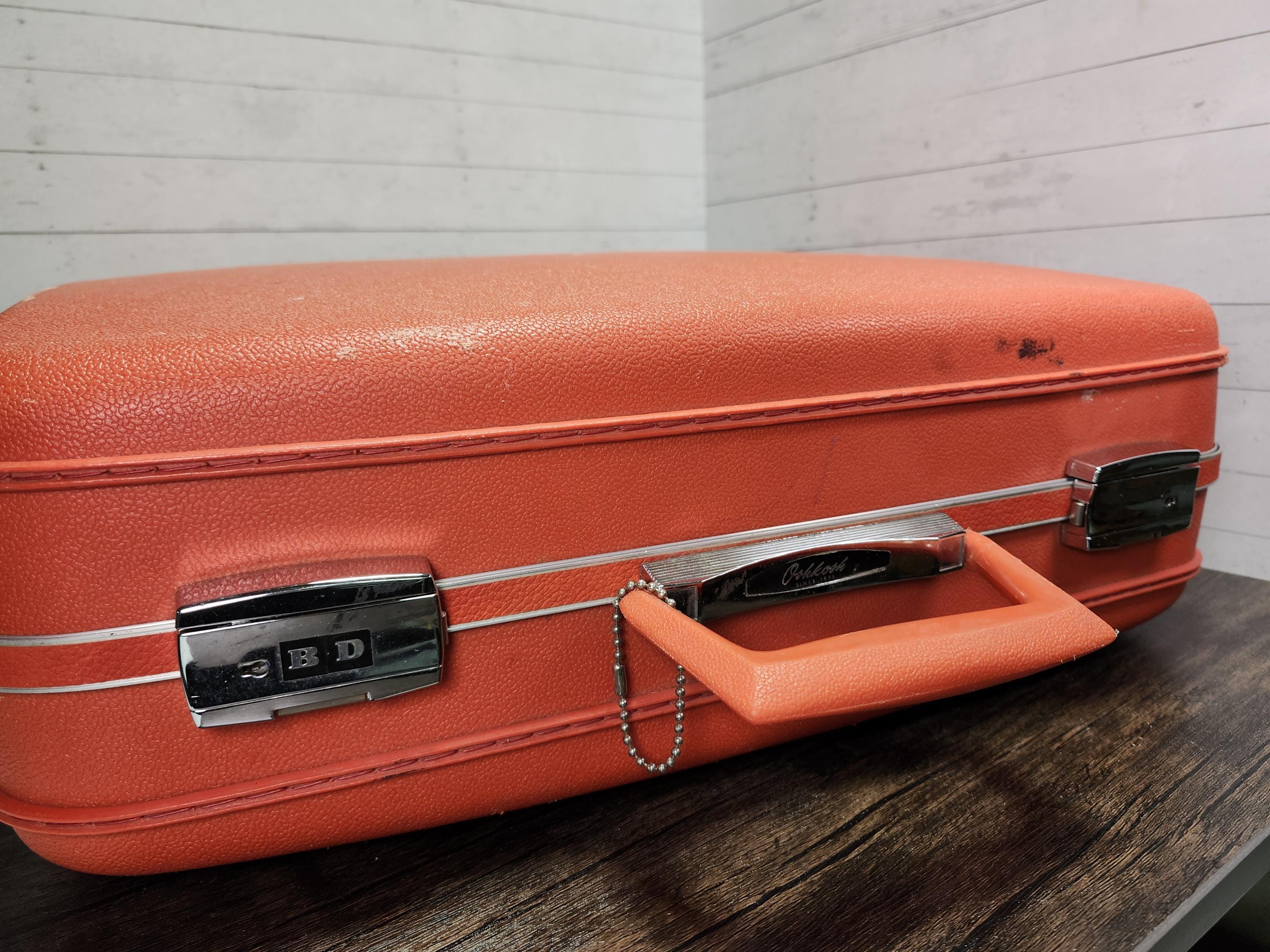 Vintage Oshkosh Suitcase: Orange-red Retro Luggage, Prop Decor - Etsy