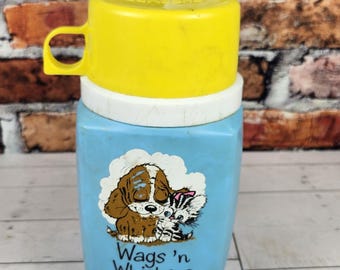 Vintage 1978 Wags 'n Whiskers Thermos: Lunchbox Cat Dog Decor - Etsy
