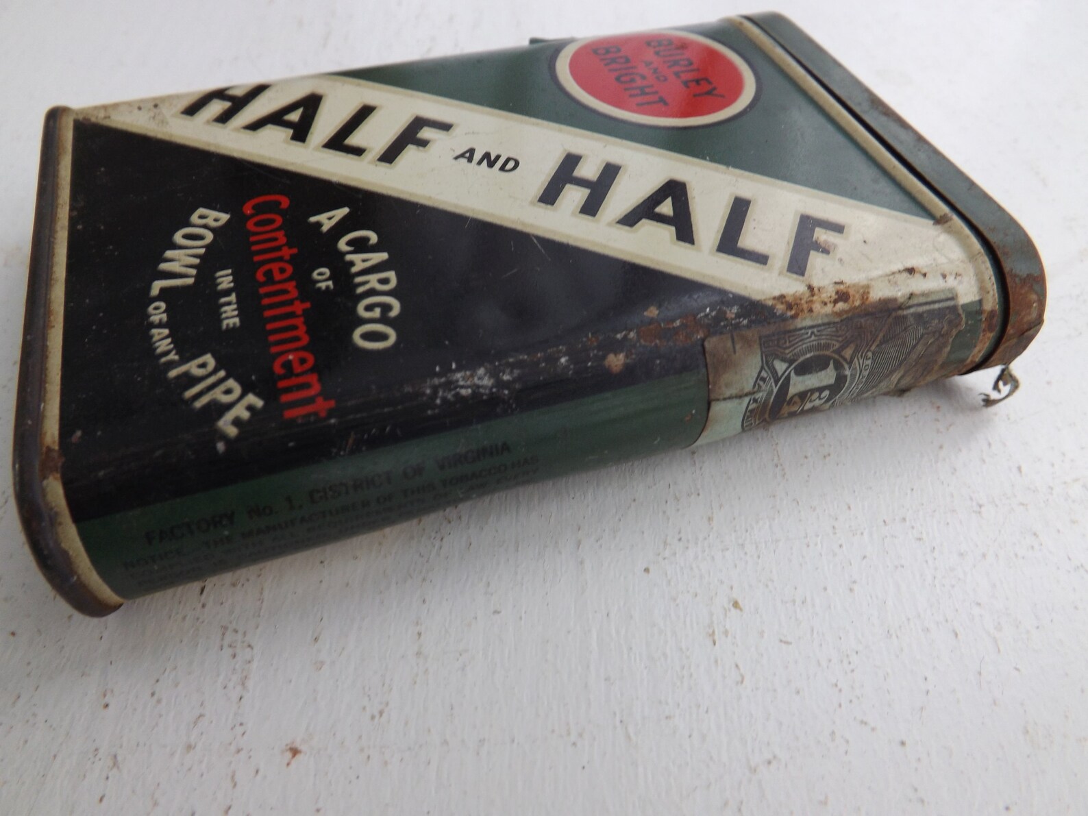 Half and Half Pipe Tobacco Tin Vintage Smoking Bar Decor Etsy