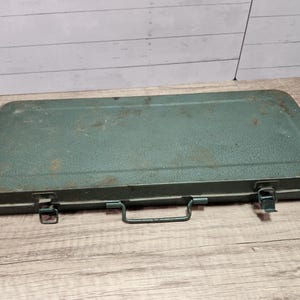 Vintage Champion Socket Set Metal Case: Blue Green Tool Box
